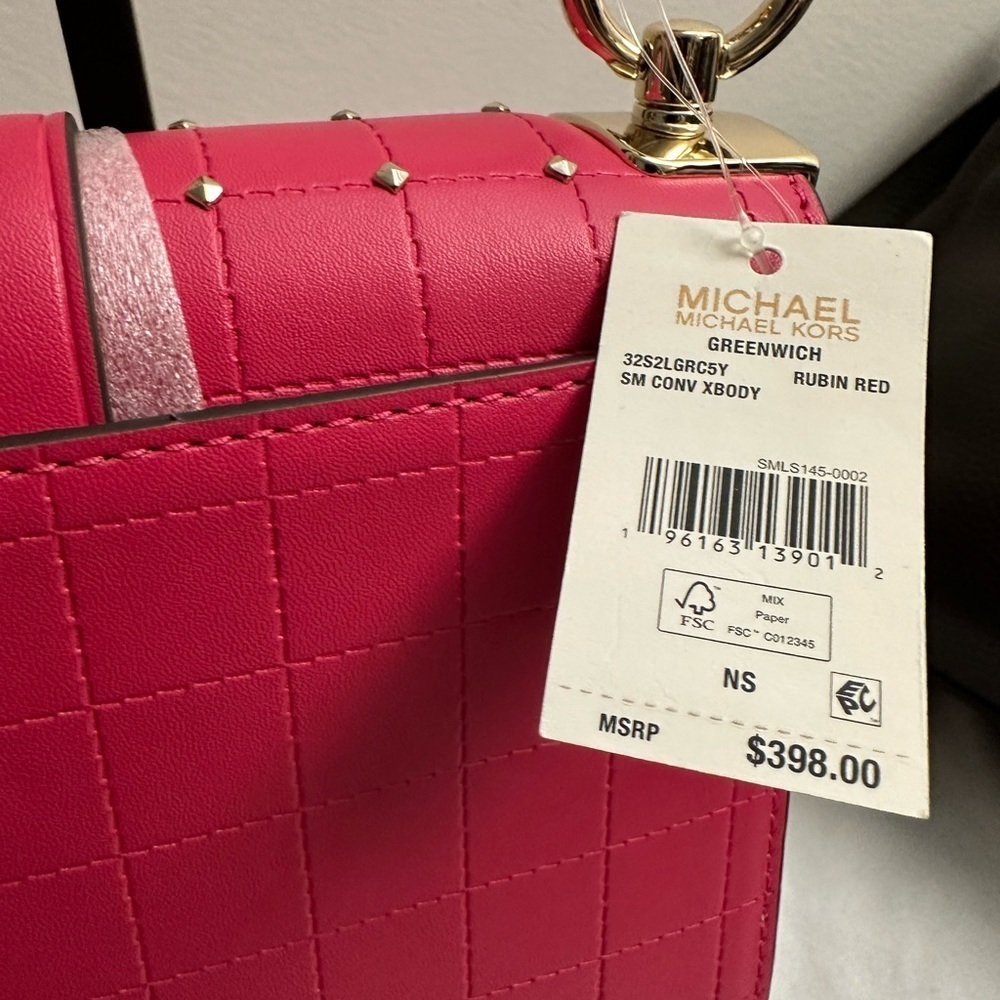 NWT Michael Michael Kors Greenwich Convertible Studded Crossbody Bag - Picture 5 of 7